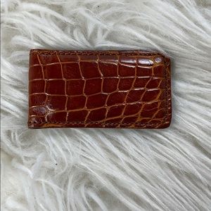 NWT - Cognac Genuine Alligator Skin Money Clip